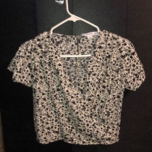 Medium Floral Button Back Top